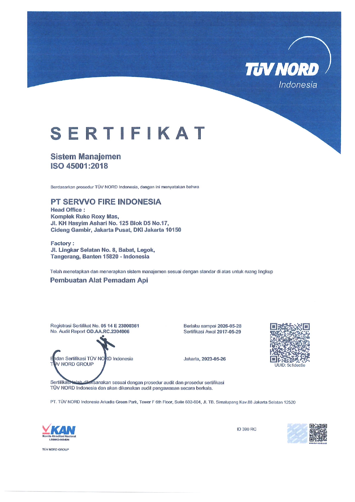 Sertifikat ISO 45001